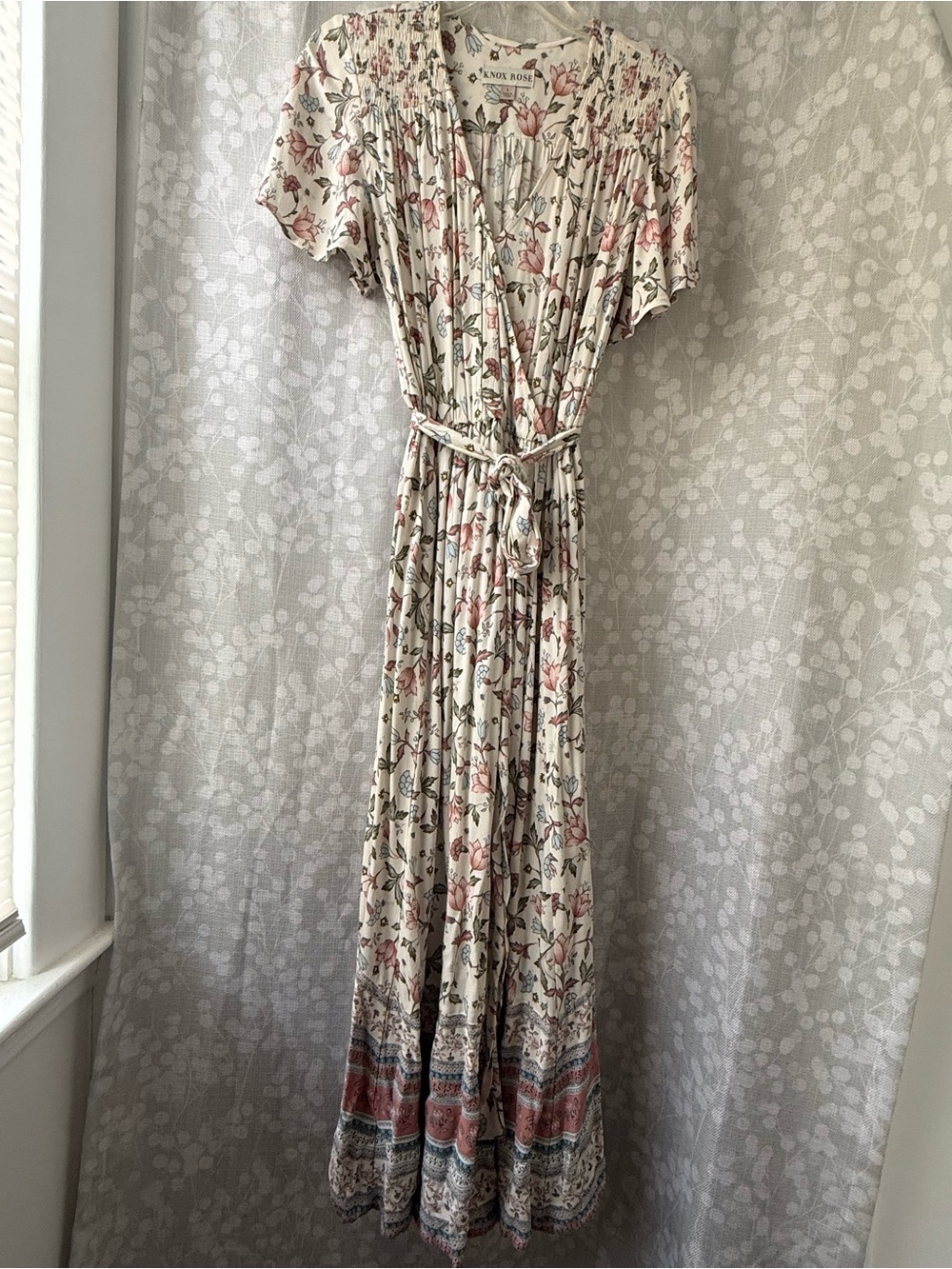 Knox Rose Cream Maxi Dress with Pink Floral Print